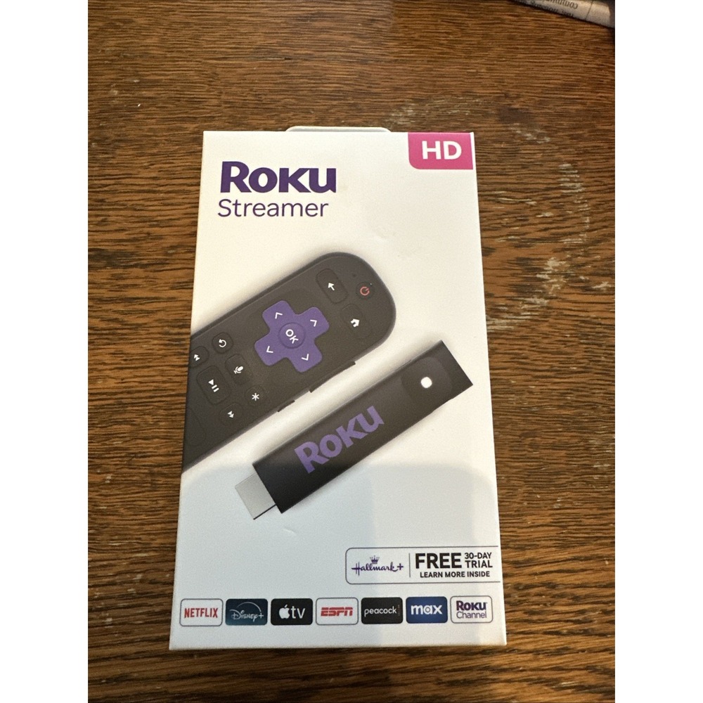 Roku 3840S2 Streamer HD Media Player Voice Remote 1080p HDR 3830R Black NEW